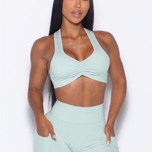 Bombshell Women's Light Mint Ruched Sports Bra - Brand